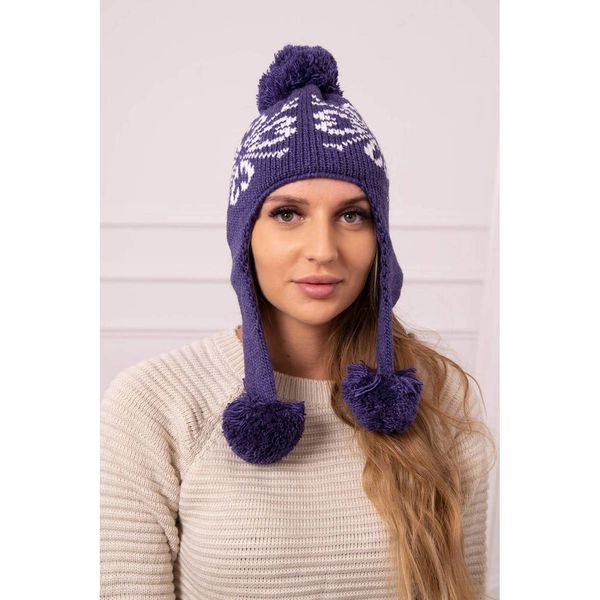 Kesi Women's long eared cap Balbina K381 dark purple