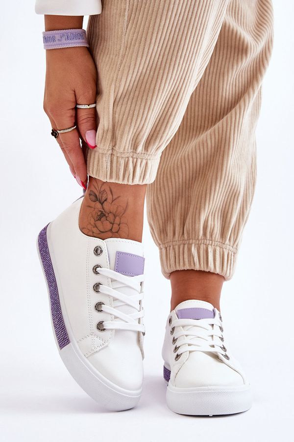 Kesi Women's low sneakers white-purple Demira