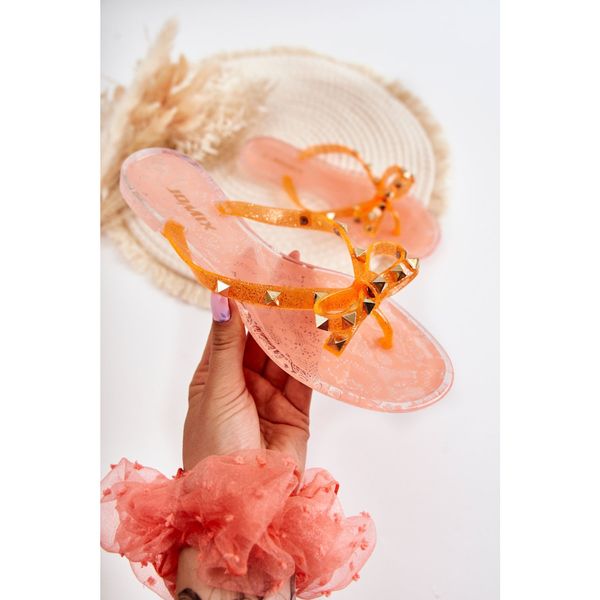 Kesi Women's Rubber Flip Flops Orange Monise