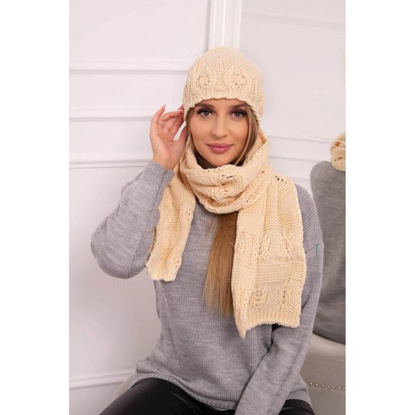 Kesi Women's set with a shawl Adrianna K417 beige