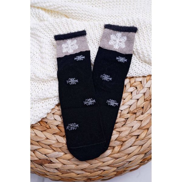 Kesi Women's Socks Long With Snowballs Black