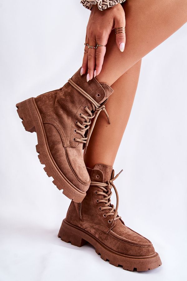 Kesi Women's suede boots tied brown Vanita