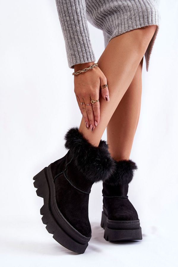 Kesi Women's Suede Snowshoes Black Ann