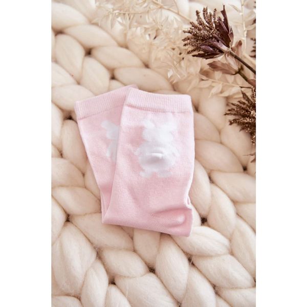 Kesi Youth Cotton Socks White Rabbit Pink