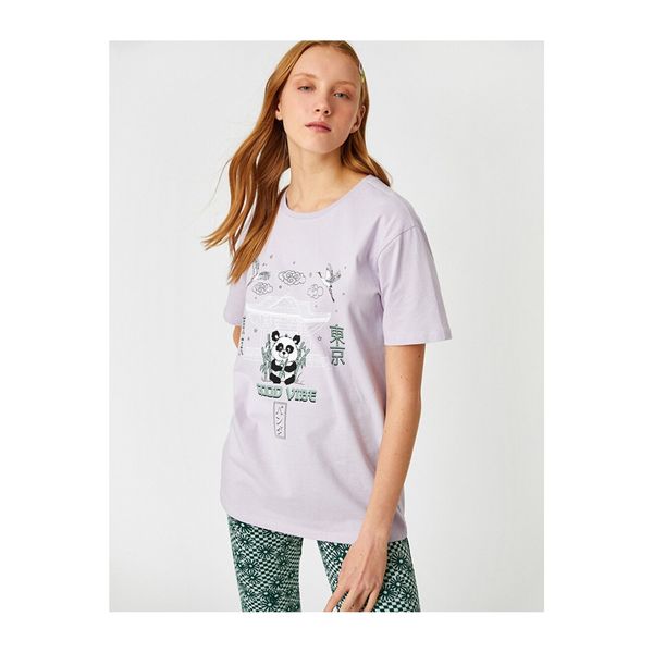 Koton Koton 2yal18947k Women's T-shirt Lilac