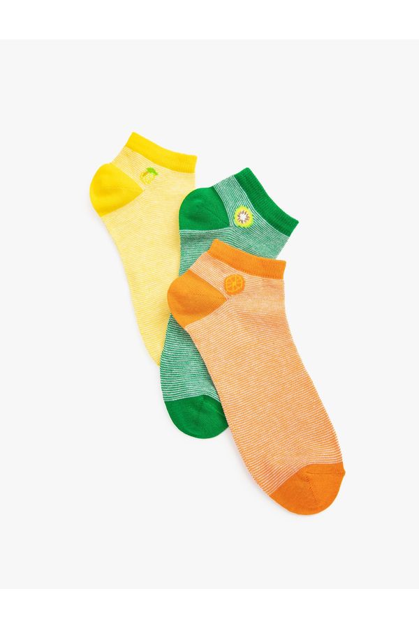 Koton Koton 3-Pack Booties Socks Set Fruit Themed