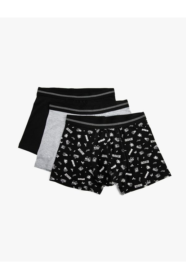 Koton Koton 3 Piece Cotton Boxer Set Game Printed