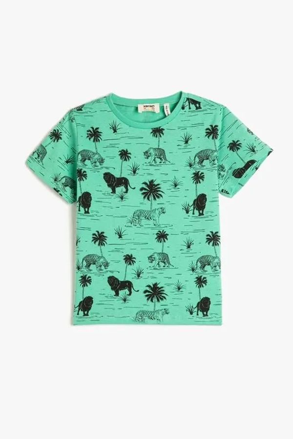 Koton Koton 3skb10187tk Boys T-shirt A.green Patterned