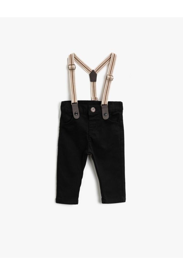 Koton Koton Baby Boy Black Suspended Normal Waist Pocket Trousers