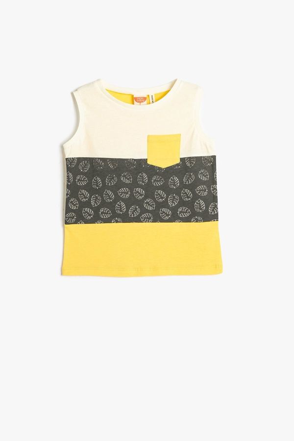Koton Koton Baby Boy Color Block Round Neck Cotton Sleeveless T-Shirt 3smb30013tk