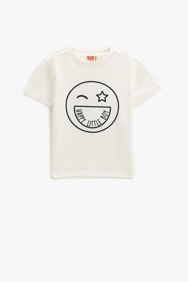 Koton Koton Baby Boy Printed Short Sleeve Crew Neck T-Shirt 3smb10136tk