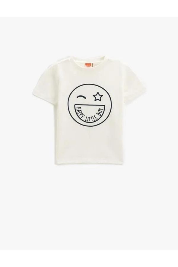Koton Koton Baby Boy Short Sleeve Crew Neck T-Shirt Printed