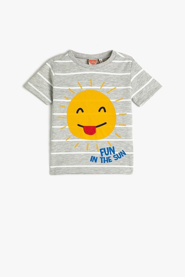 Koton Koton Baby Boy Short Sleeve Printed Crew Neck T-Shirt 3smb10053tk