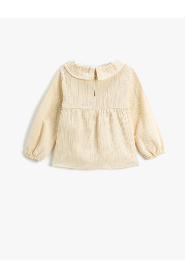 Koton Koton Baby Collar Blouse Long Sleeve Muslin Fabric Cotton