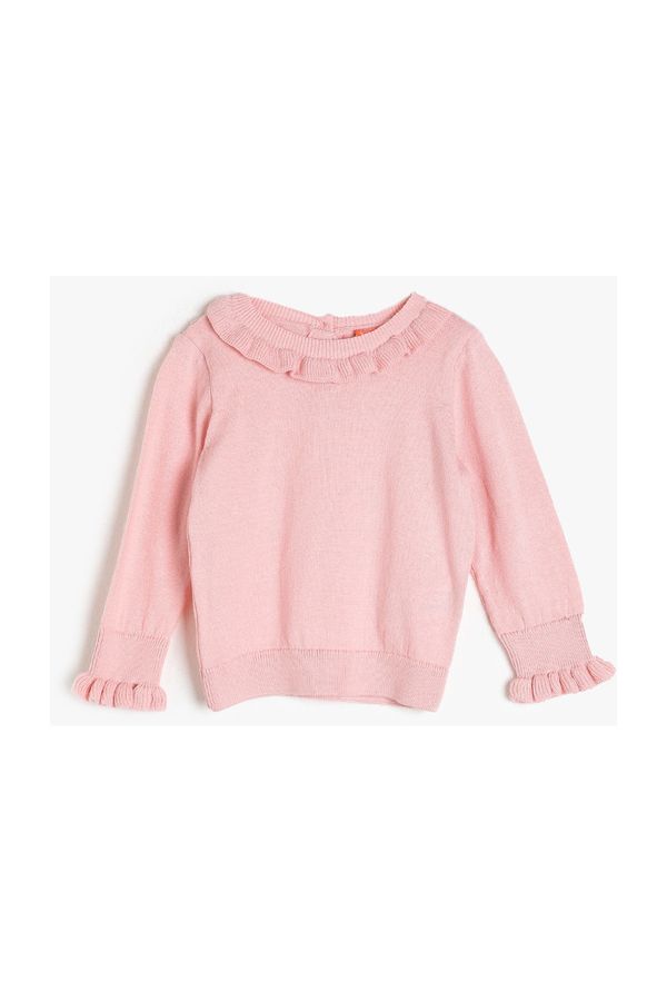 Koton Koton Baby Girl Pink Ruffle Detailed Sweater