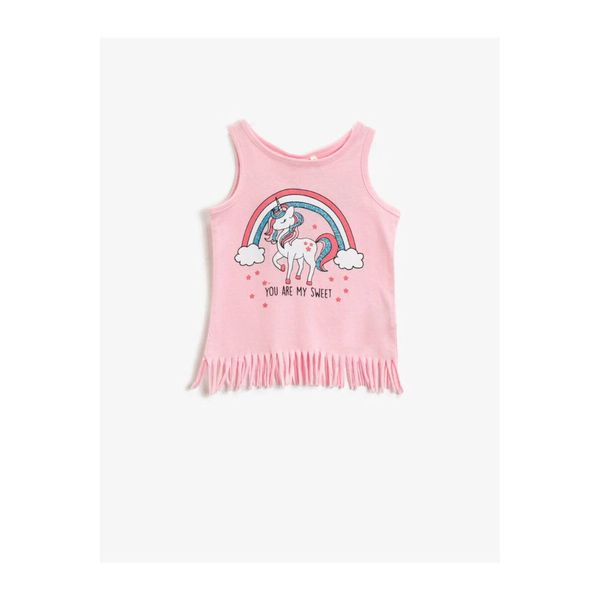 Koton Koton Baby Girl Pink Unicorn Printed Singlet