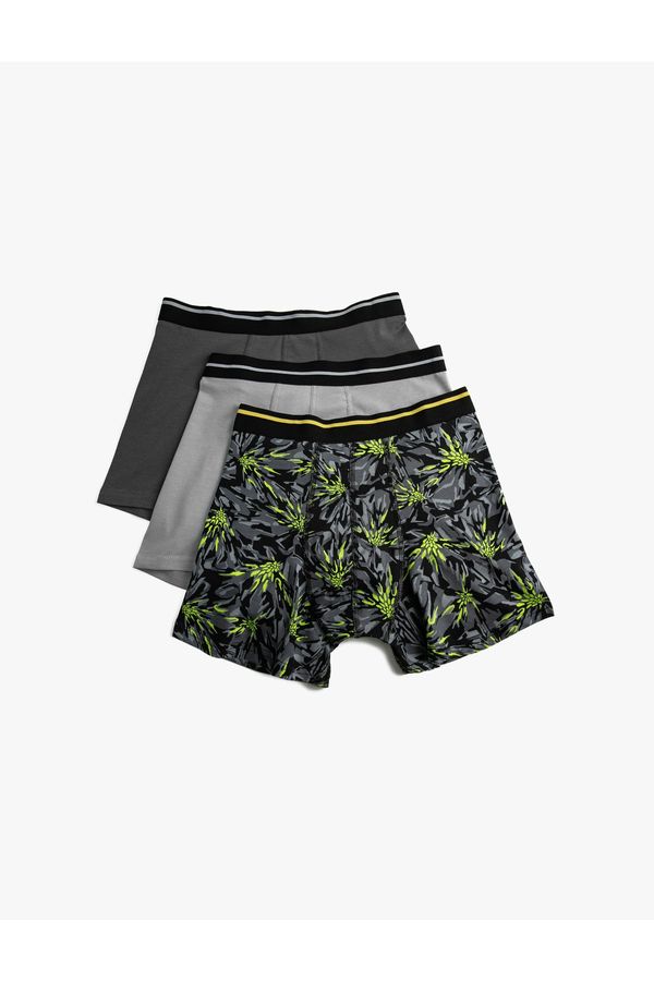 Koton Koton Basic 3-Piece Boxer Set Tropical Patterned