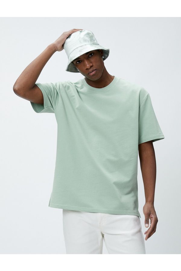 Koton Koton Basic Oversize T-Shirt Crew Neck Short Sleeve Cotton