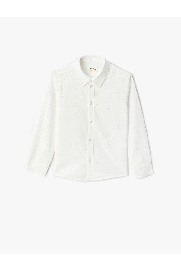 Koton Koton Basic Shirt Long Sleeve Mini Polka Dot Detailed