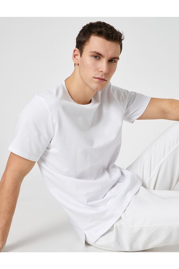 Koton Koton Basic T-Shirt Label Detailed Crew Neck Short Sleeve