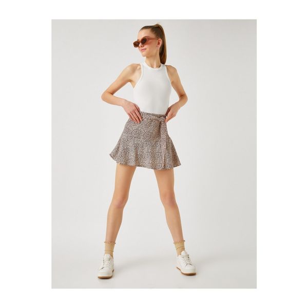 Koton Koton Belted Mini Short Skirt