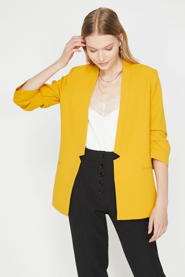 Koton Koton Blazer - Yellow - Regular fit