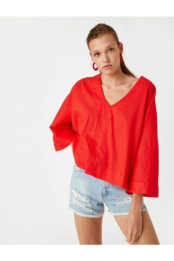 Koton Koton Blouse - Red - Oversize