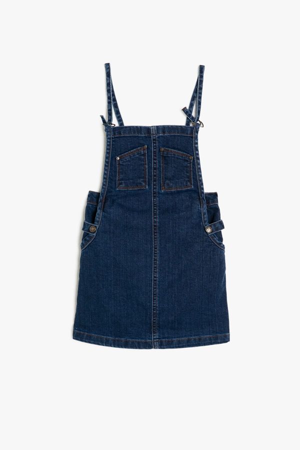 Koton Koton Blue Girl's Pocket Detailed Jean Dress