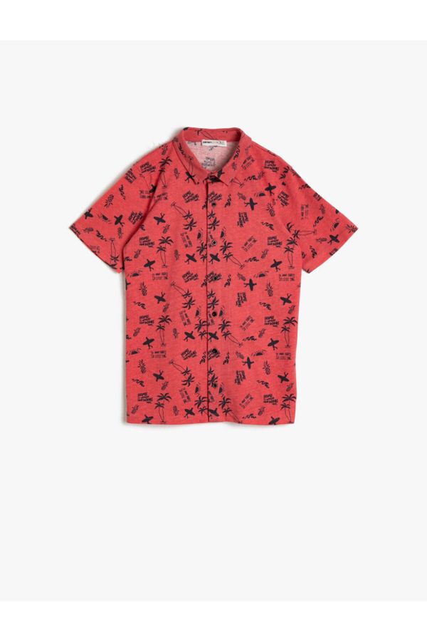 Koton Koton Boy T-Shirt z koralowym wzorem
