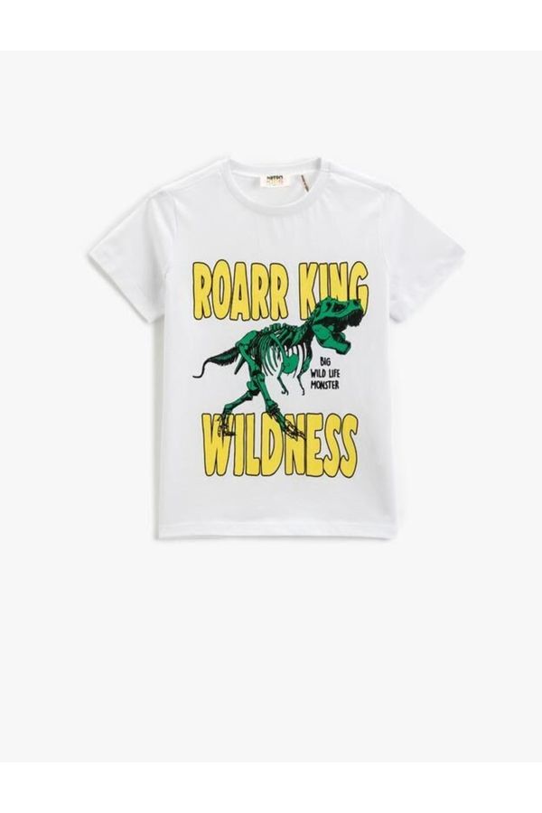 Koton Koton Boy's Dinosaur Printed T-Shirt Short Sleeve Crew Neck Cotton