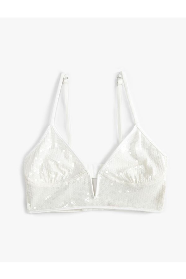Koton Koton Bridal Bra Sequined Unfilled Unsupported