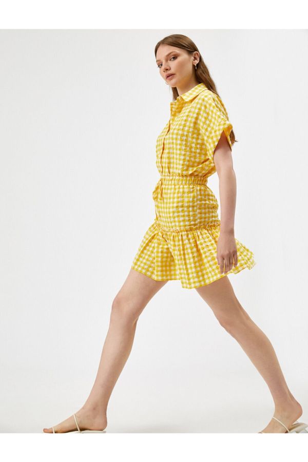 Koton Koton Checkered Ruffle Mini Skirt