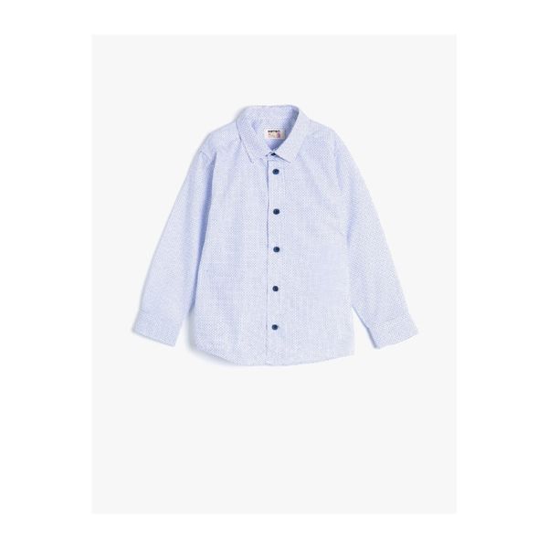 Koton Koton Classic Collar Long Sleeve Patterned Shirt