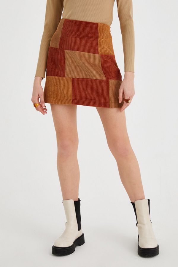 Koton Koton Color Block Mini Skirt