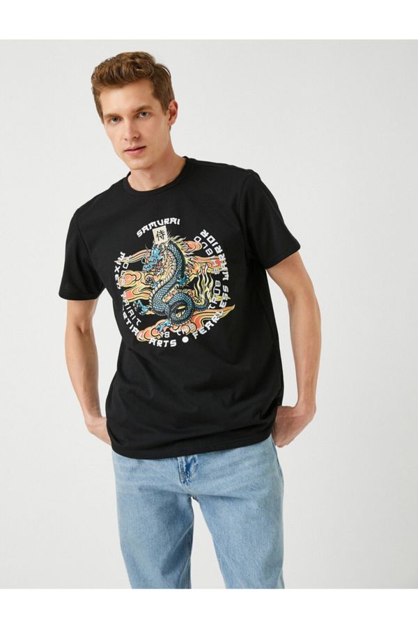 Koton Koton Comfortable Fit Dragon Print T-Shirt