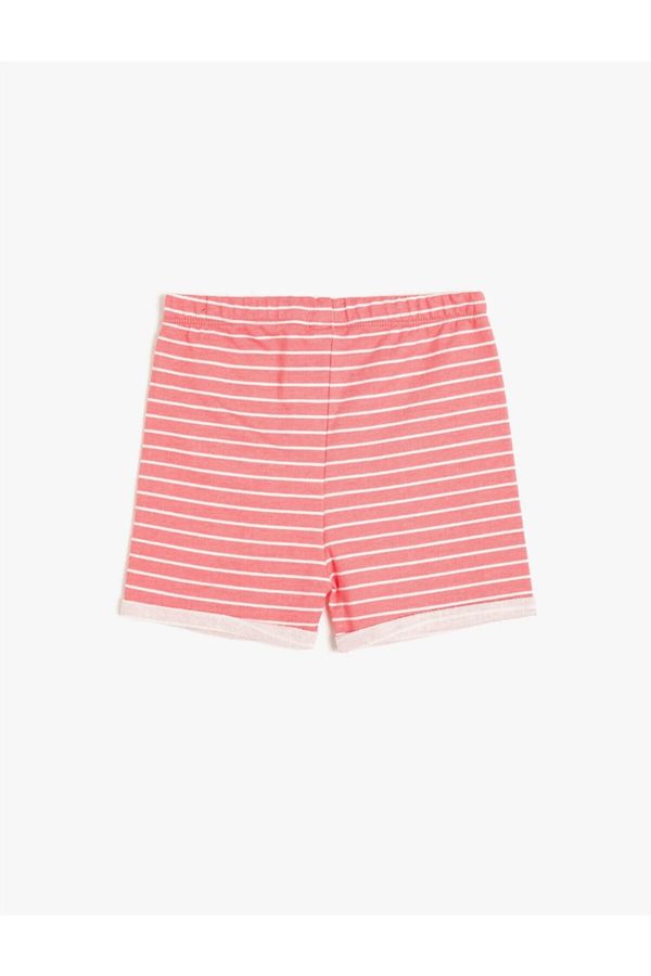 Koton Koton Coral Striped Baby Girl Shorts & Bermudy