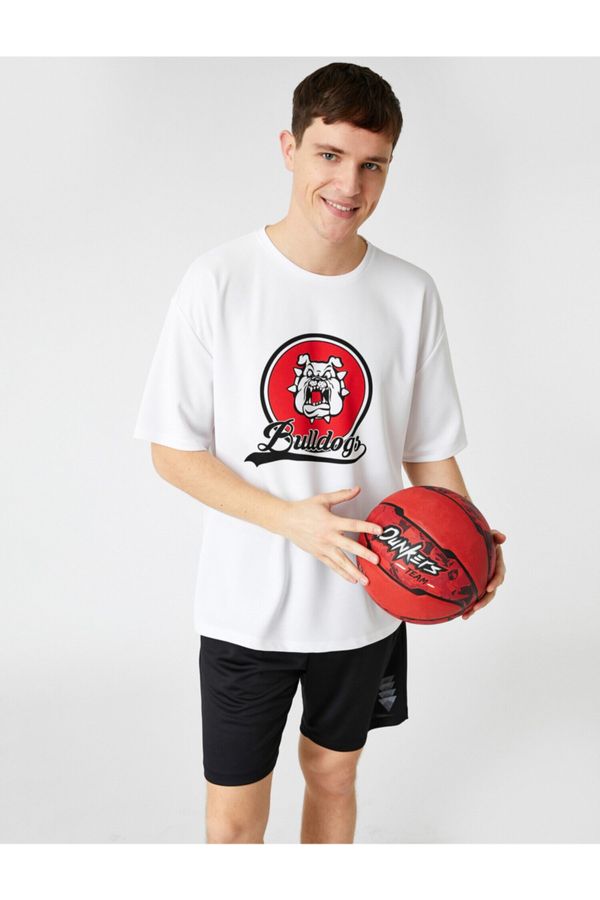 Koton Koton Crew Neck Basketball Printed Sports T-Shirt