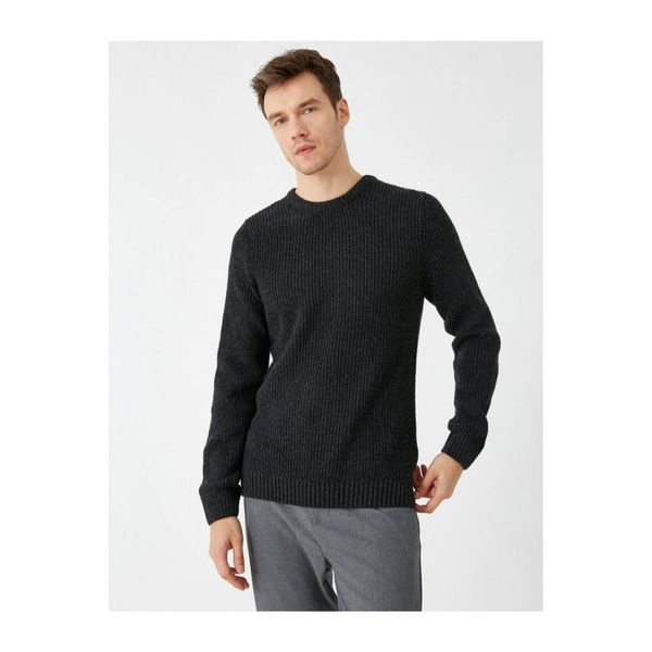 Koton Koton Crew Neck Knitwear Sweater With Wool Content