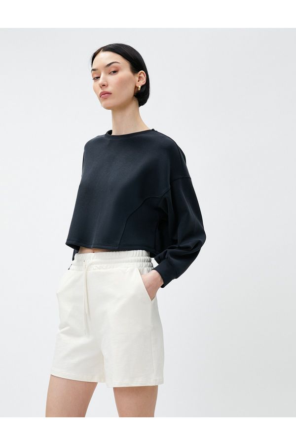 Koton Koton Crop Sweatshirt Modal Blend