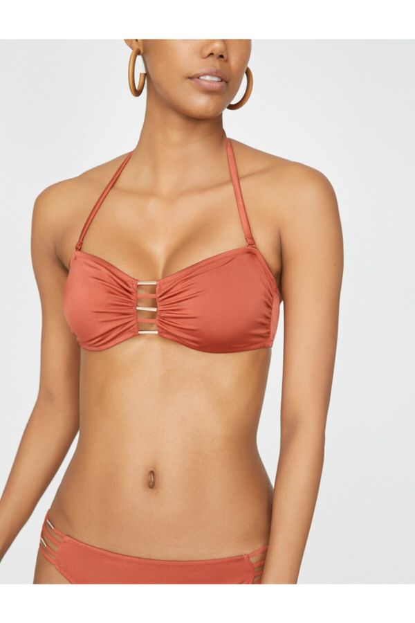 Koton Koton Damski czerwony prosty bikini top