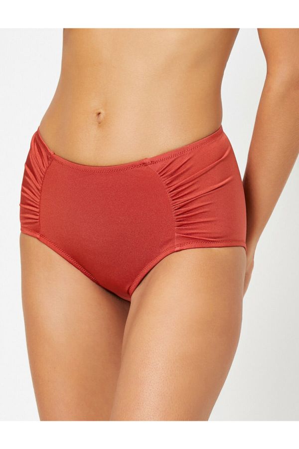 Koton Koton Damskie czerwone plisowane bikini