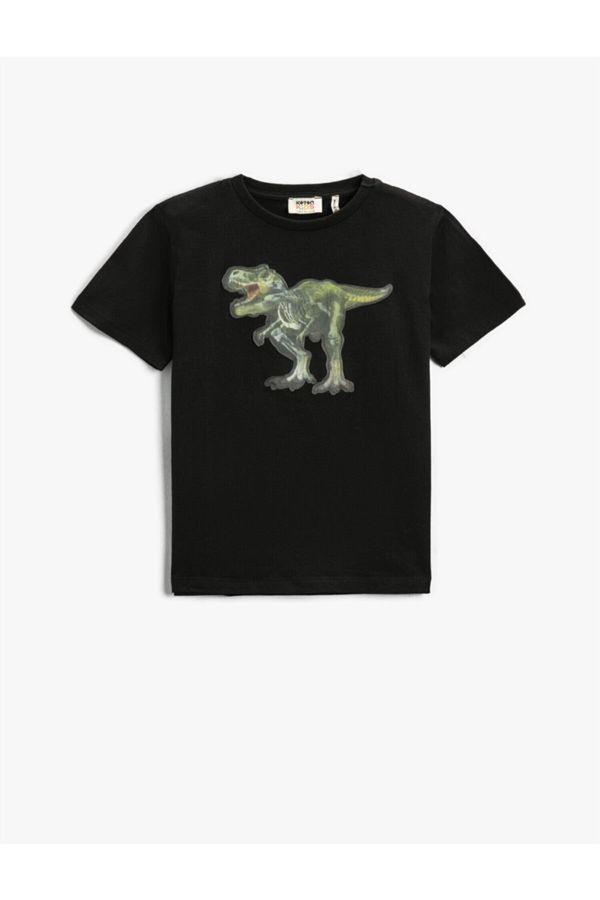 Koton Koton Dinosaur Hologram Short Sleeve T-Shirt Cotton
