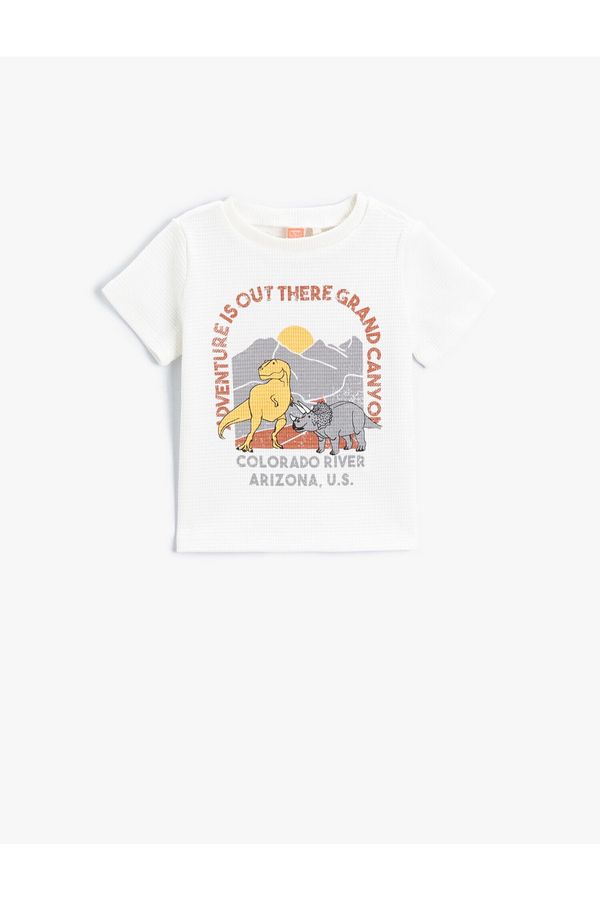 Koton Koton Dog Printed T-Shirt Short Sleeve Crew Neck Cotton