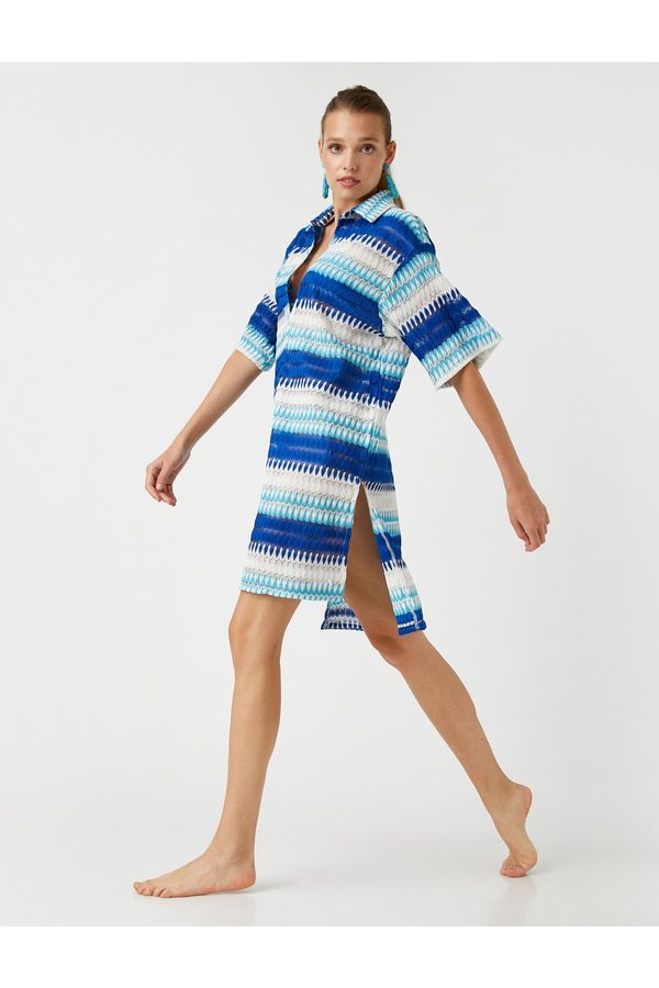 Koton Koton Dress - Blue - Wrapover