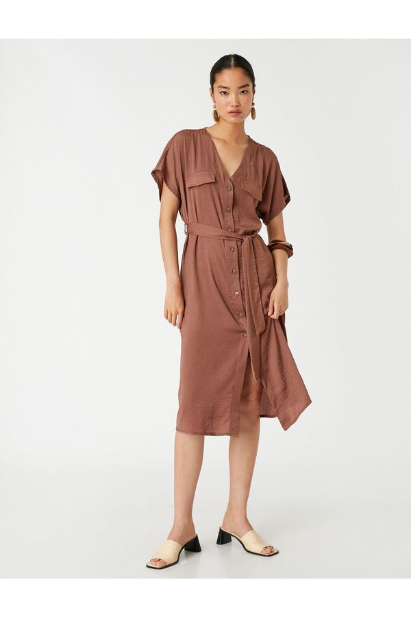 Koton Koton Dress - Brown - Shirt dress
