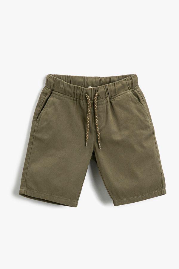 Koton Koton Elastic Waist Pocket Detailed Shorts Above Knee Cotton