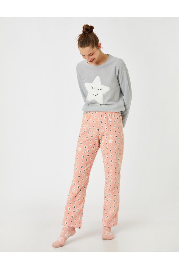 Koton Koton Embroidered Pajamas Set