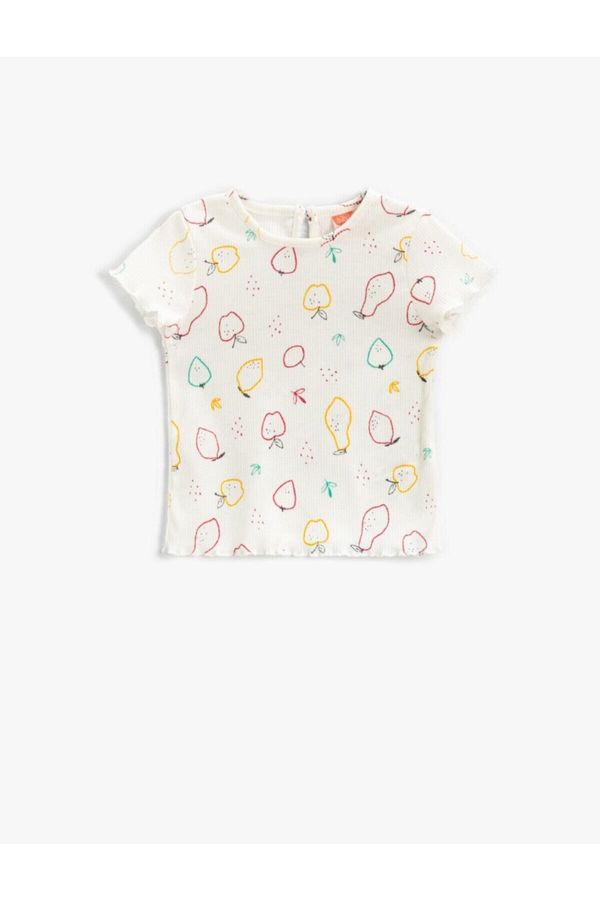 Koton Koton Fruit Printed Short Sleeve T-Shirt