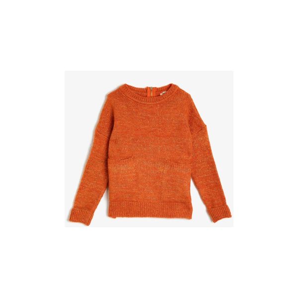 Koton Koton Girl Orange Pocket Detailed Knitwear Sweater