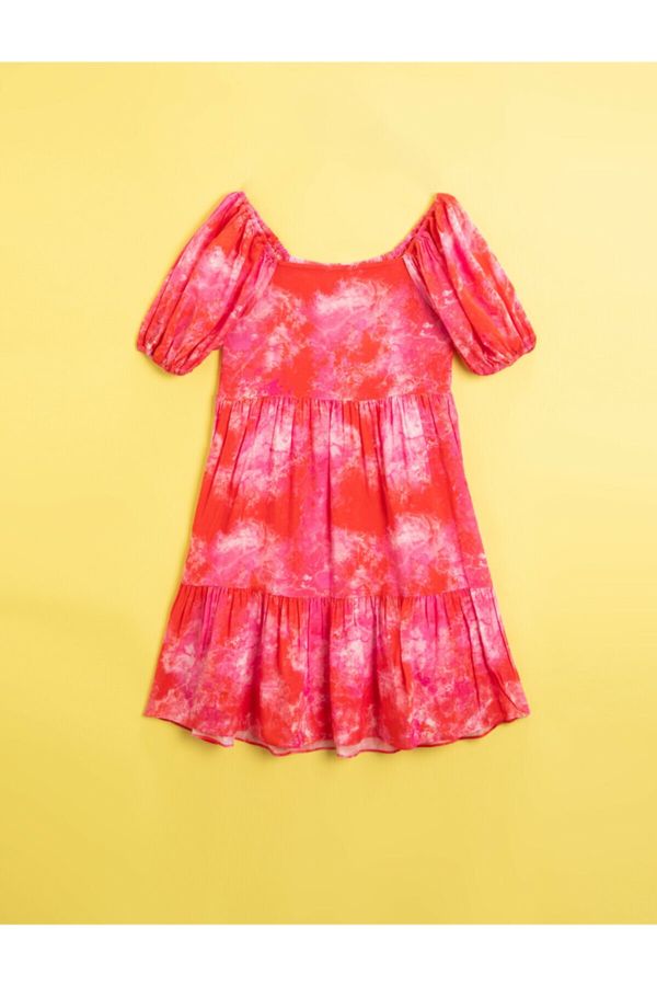 Koton Koton Girl Różowa wzorzysta sukienka